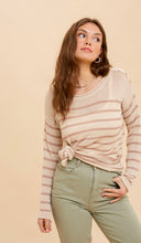Load image into Gallery viewer, Naomi Light Weight Striped Sweater- Brown/Ivory