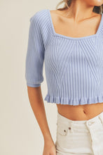 Load image into Gallery viewer, Emilia Rib Knit Top - Lt Blue
