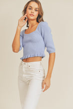 Load image into Gallery viewer, Emilia Rib Knit Top - Lt Blue