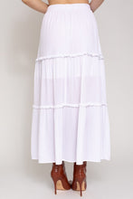 Load image into Gallery viewer, Ashlyn Tiered Midi Skirt- White
