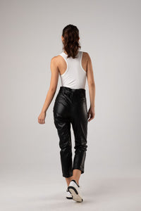 Monroe Faux Leather Pants - Black