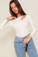 Load image into Gallery viewer, Aimee Cut Out Long Sleeve Sweater Top -Cream