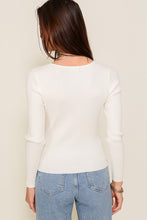 Load image into Gallery viewer, Aimee Cut Out Long Sleeve Sweater Top -Cream