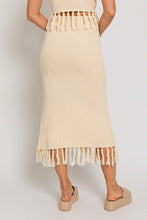 Load image into Gallery viewer, Tassel Detail Sweater Midi Skirt - Cream
