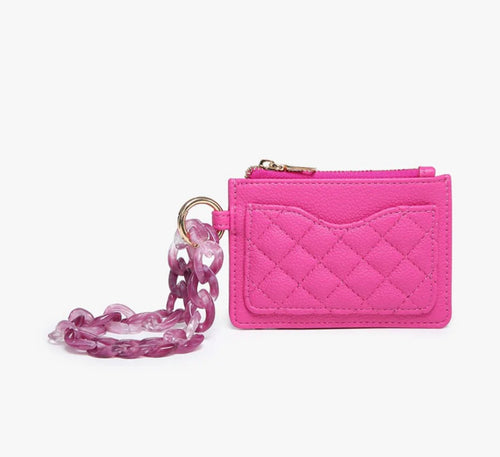 Rhodes Quilted Wallet w/ Chain Bangle - Purple