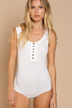 Load image into Gallery viewer, Autumn Ribbed Button Front Bodysuit - White