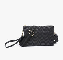 Load image into Gallery viewer, Izzy Woven Diagonal Crossbody-Black