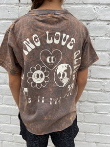 Kid's Keeping Love Alive Crop T-shirt - Charcoal