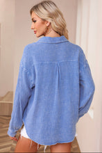 Load image into Gallery viewer, Rosa Mineral Wash Crinkle Top- Blue