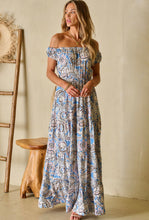 Load image into Gallery viewer, Myra Paisley Maxi Dress- Blue