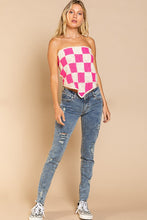 Load image into Gallery viewer, Stay the Weekend Checkerboard Pattern Tube Top Sweater - 2 Colors