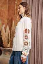 Load image into Gallery viewer, Carmela Crochet Floral Knit Cardigan - Cream