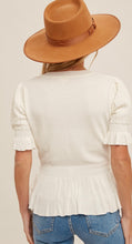 Load image into Gallery viewer, Lucy Peplum Knit Top- Ivory