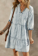 Load image into Gallery viewer, Gina Acid Washed Denim Dress- Dusk Blue