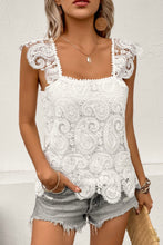 Load image into Gallery viewer, Gia Lace Crochet Tank- White
