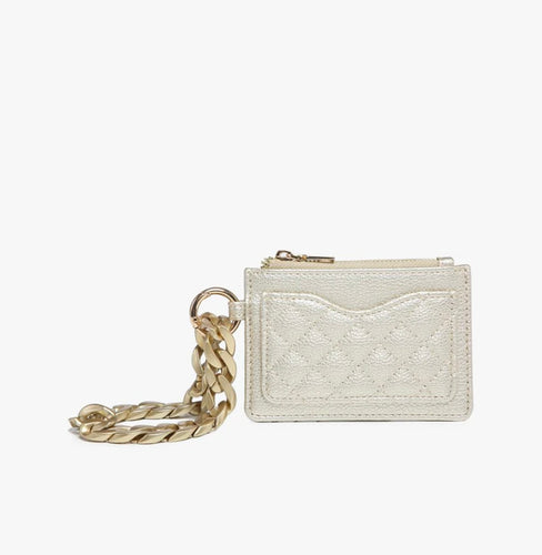 Rhodes Quilted Wallet w/ Chain Bangle - Gold