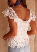 Load image into Gallery viewer, Gia Lace Crochet Tank- White
