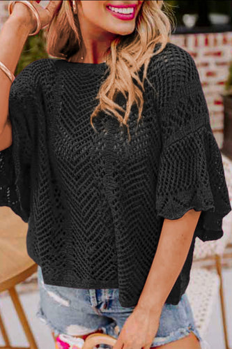 Olivia Pontelle Knit Top- Black