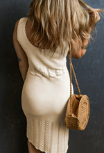 Load image into Gallery viewer, Harper Crochet Bodycon Dress- Beige