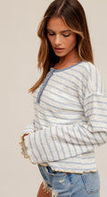 Load image into Gallery viewer, Maya Textured Long Sleeve Tops- Dusty Blue