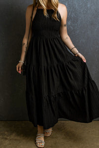 Veronica Spaghetti Strap Maxi Dress- Black