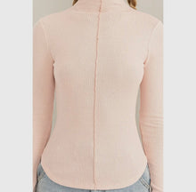 Load image into Gallery viewer, Willa Ribbed High Neck top -Dusty Pink