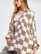 Load image into Gallery viewer, Lana Checkered Cardigan - Taupe