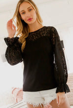 Load image into Gallery viewer, Darlene Lace Top- Black
