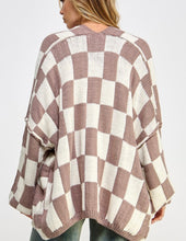 Load image into Gallery viewer, Lana Checkered Cardigan - Taupe