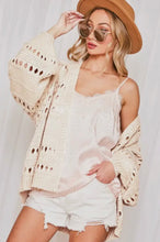 Load image into Gallery viewer, Lacey Open Knit Cardigan- Natural