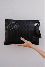 Load image into Gallery viewer, Ashleigh Weave Faux Leather Clutch- Black