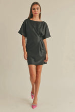 Load image into Gallery viewer, Deena Textured Boat Neck Dress- Black