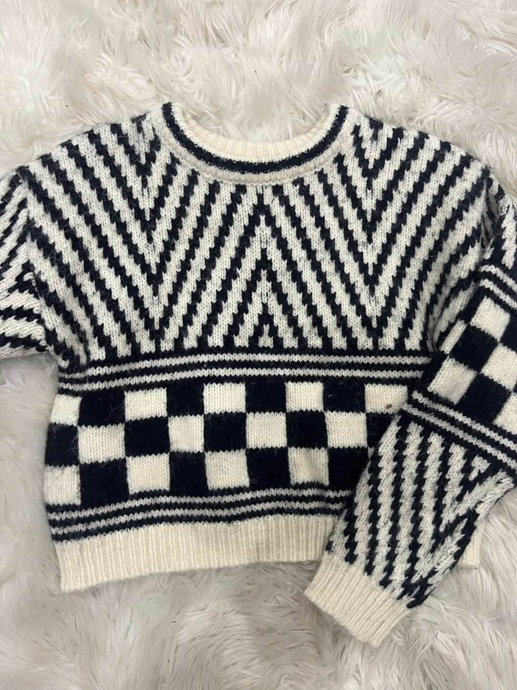 Maddy Patterned Crop Sweater