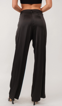 Load image into Gallery viewer, Chloe Satin Wide Pants- Black