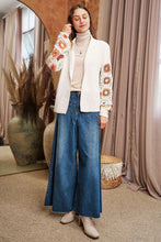 Load image into Gallery viewer, Carmela Crochet Floral Knit Cardigan - Cream