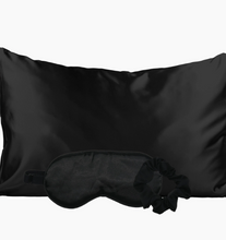 Load image into Gallery viewer, Kitsch Satin Sleep Set - Black