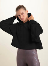 Load image into Gallery viewer, Forever my Favorite Cropped Hoodie- Black