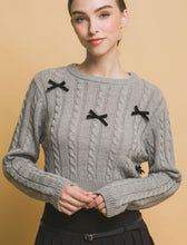 Load image into Gallery viewer, Annette Cropped Bow Sweater