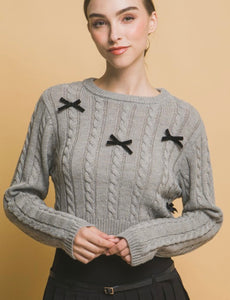 Annette Cropped Bow Sweater