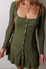 Load image into Gallery viewer, Gracey Rib Knit Long Sleeve Mini Dress- Green