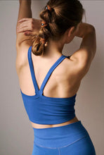 Load image into Gallery viewer, Mandy Ribbed Cropped Cami Tank- Blue