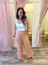Load image into Gallery viewer, Patricia Crinkled Wide Leg Pants- Pink