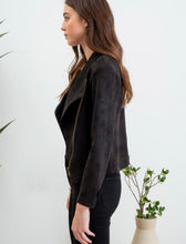 Load image into Gallery viewer, Charlie Faux Suede Zip Up Moto Jacket