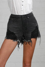 Load image into Gallery viewer, Hannah High Rise Denim Shorts - Black