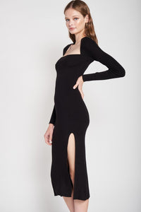 Mary Square Neck Long Sleeve Midi Dress