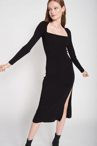 Mary Square Neck Long Sleeve Midi Dress