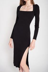 Mary Square Neck Long Sleeve Midi Dress