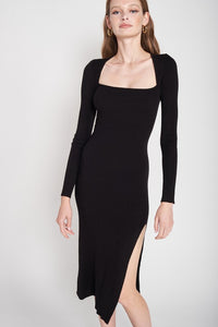 Mary Square Neck Long Sleeve Midi Dress