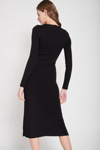 Mary Square Neck Long Sleeve Midi Dress