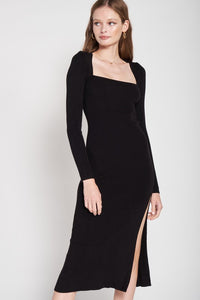 Mary Square Neck Long Sleeve Midi Dress